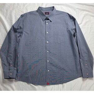 UNTUCKit Mens XX Large Blue Wrinkle Free Button Down Shirt Regular Fit Cotton